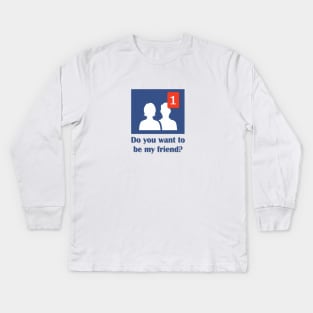 facebook new friend Kids Long Sleeve T-Shirt